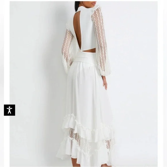 PatBo Plunge Lace Sleeve Maxi Dress - Picture 3 of 16